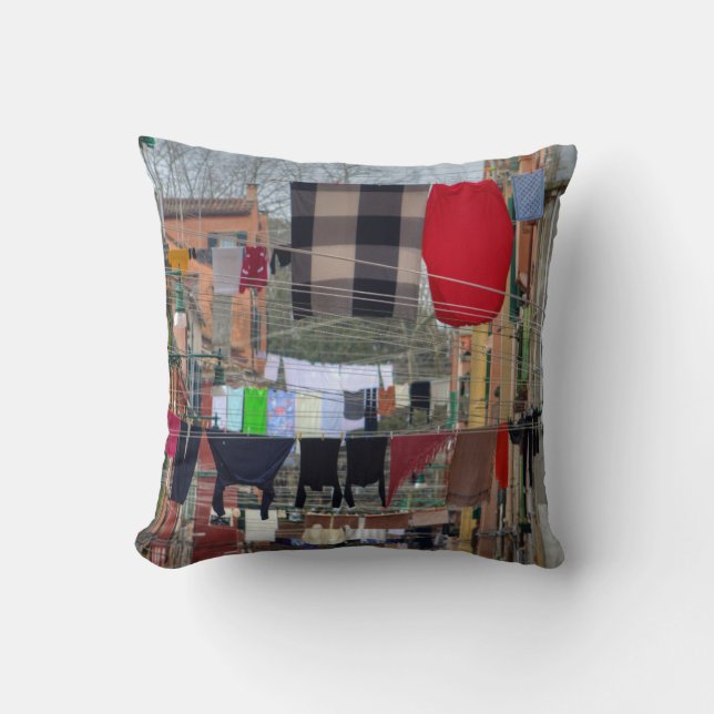 Clotheslines In Venice Italy Cushion (Front)