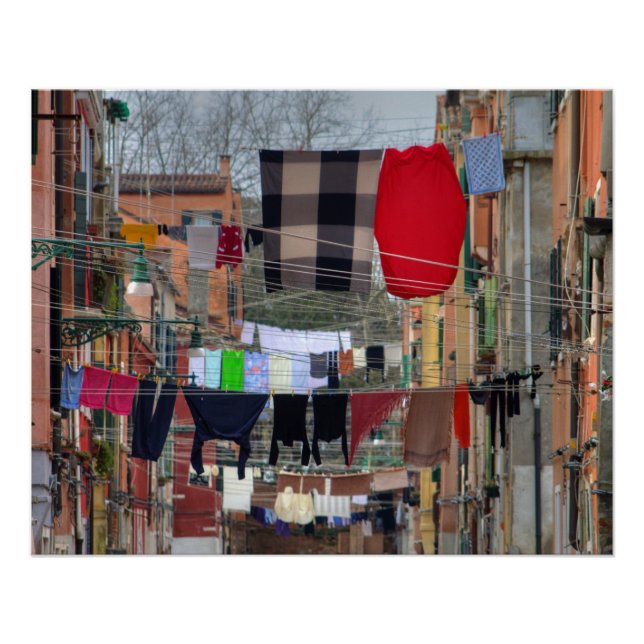 Clotheslines In Venice Italy Poster (Front)
