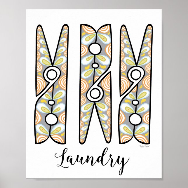 Clothespin Laundry Room Wall Art (Front)