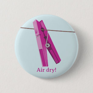 Clothespin washing line peg 6 cm round badge