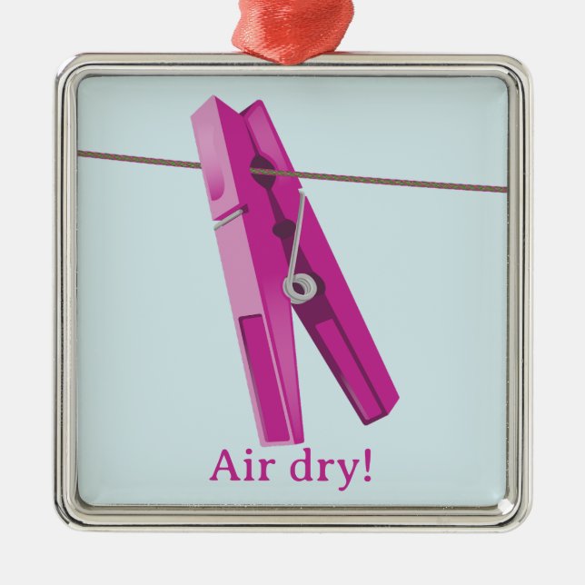 Clothespin washing line peg metal ornament (Front)