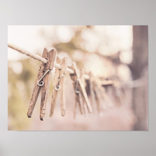 Clothespins on a Line Poster (Front)