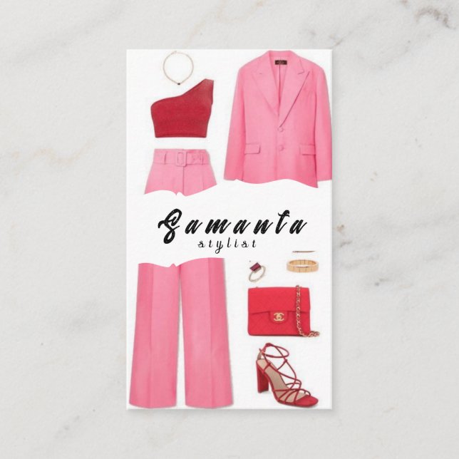 Clothier Stylist Where Creativity Meets Couture Business Card (Front)