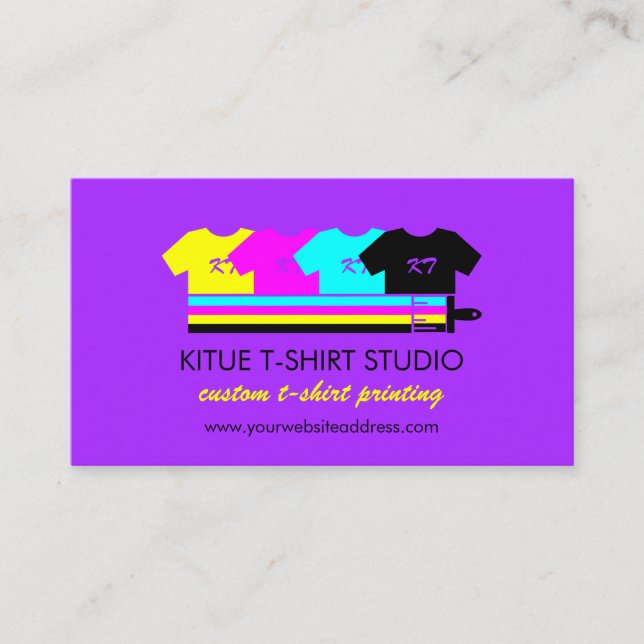 Clothing Apparel Store Print on demand purple Business Card (Front)