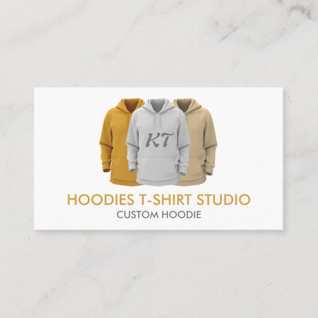 Clothing Apparel Sweatshirt Custom Hoodies Business Card (Front)