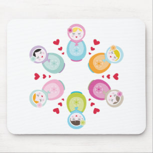 CLOTHING :: babushka dolls - mandala Mouse Pad