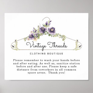 Clothing Boutique Covid Safety Breakroom Poster