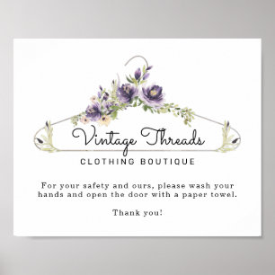 Clothing Boutique Hand Washing Bathroom Poster