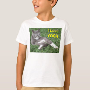 Clothing Children Cat I Love Yoga T-Shirt