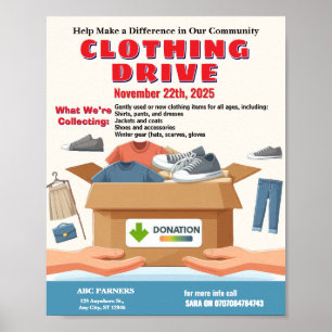 Clothing Drive Donation Flyer  Customizable Design Poster