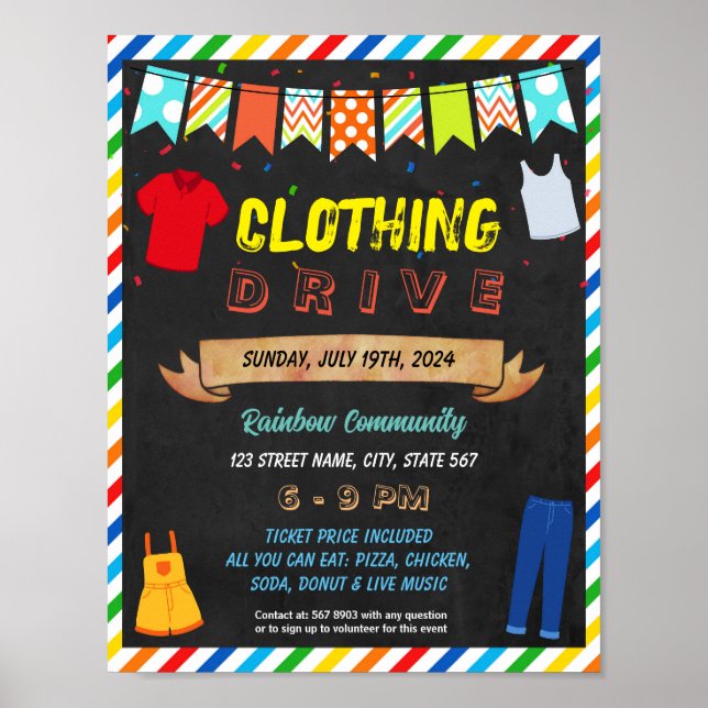 Clothing Drive event template Poster (Front)