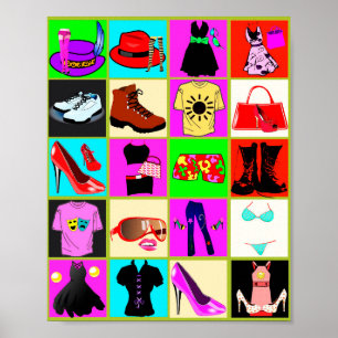 clothing fashion pop art collage poster