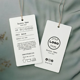 Clothing Hang Tag with Price & Logo | Double-Sided