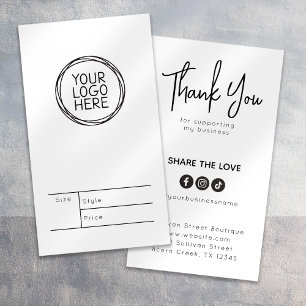 Clothing Label Price Size Logo Hang Tag