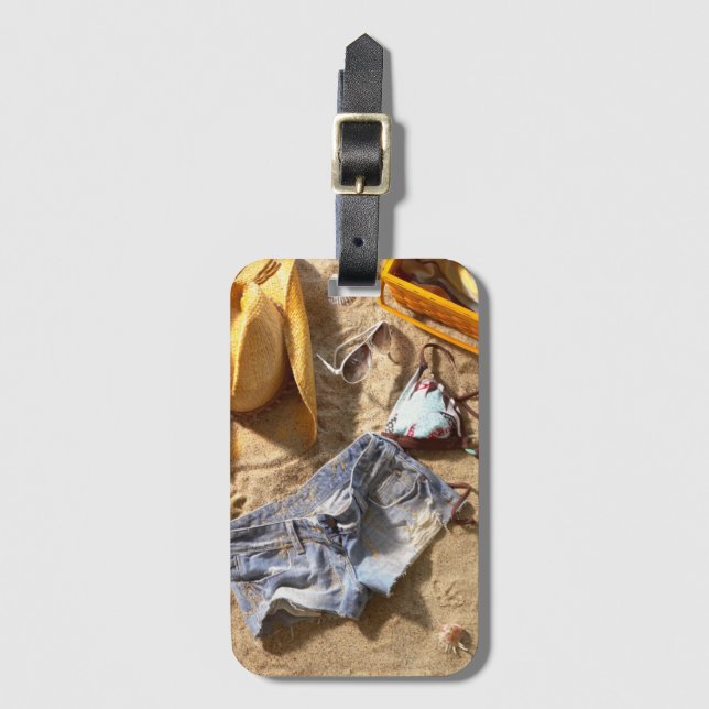 Clothing Left Behind On Beach Luggage Tag (Front Vertical)