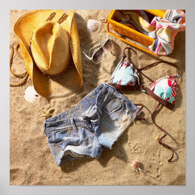 Clothing Left Behind On Beach Poster (Front)