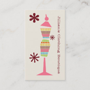 Clothing Store Boutique - Boho Dots Dress Form Business Card