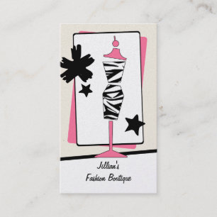 Clothing Store Boutique - Zebra Print Dress Form Business Card