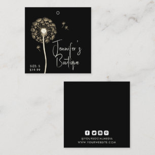 Clothing Tags Small Business Black Floral Price