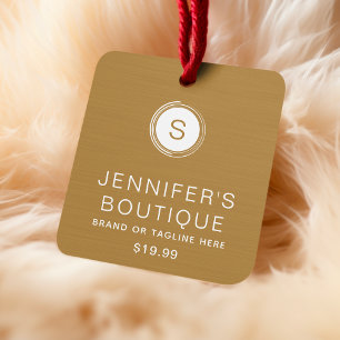 Clothing Tags Small Business Dark Mustard White