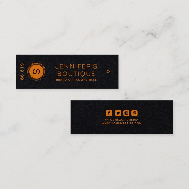 Clothing Tags Small Business Orange (Front/Back)