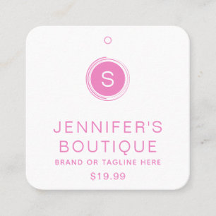 Clothing Tags Small Business Pink White