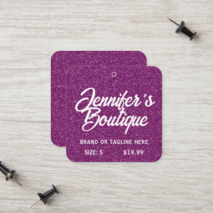 Clothing Tags Small Business Purple White Glitter