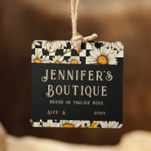 Clothing Tags Small Business Retro Groovy Daisy