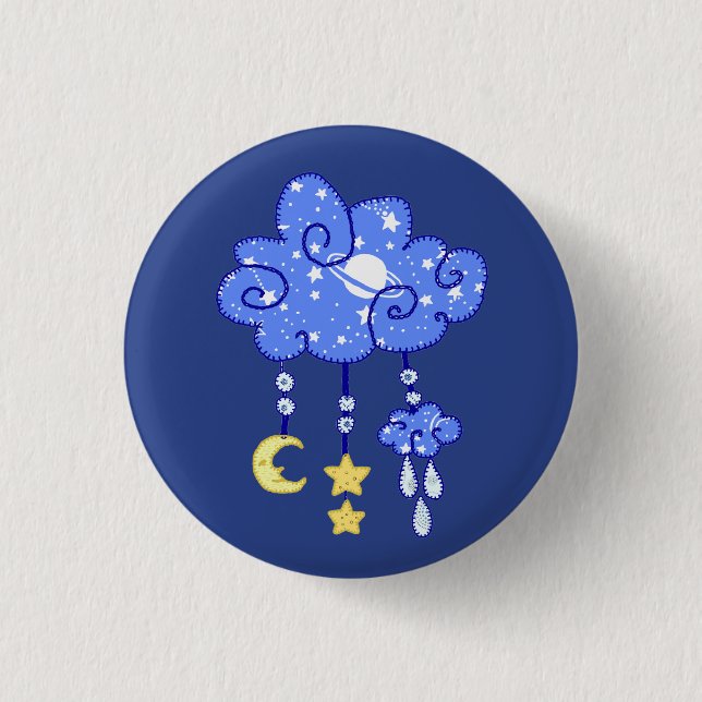 cloud 3 cm round badge (Front)