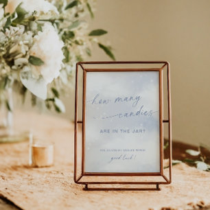 Cloud 9 Baby Shower How Many Candies Game Poster