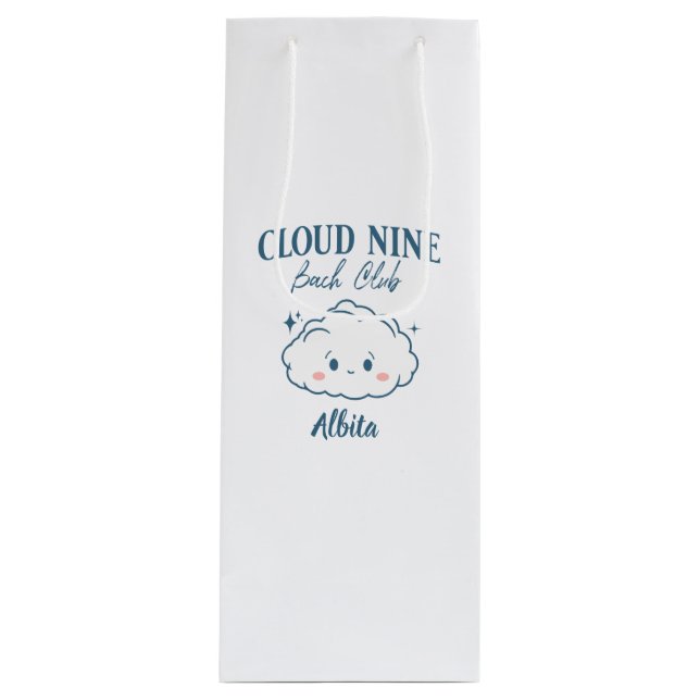 cloud 9 bachelorette party  wine gift bag (Front)