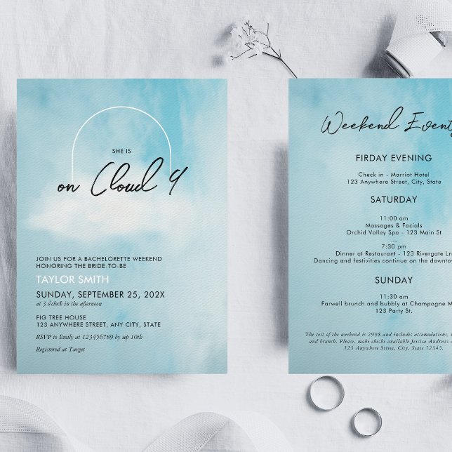 Cloud 9 Bachelorette Weekend  Invitation (Creator Uploaded)