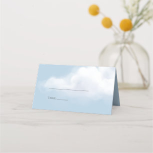 Cloud 9 Blue Baby Boy Shower Place Card