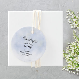 Cloud 9 Blue Sky Elegant Simple Bridal Shower Favour Tags
