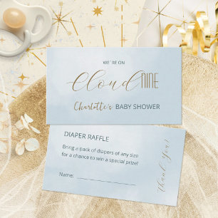 Cloud 9 Celestial Blue Baby Shower Diaper Raffle Enclosure Card
