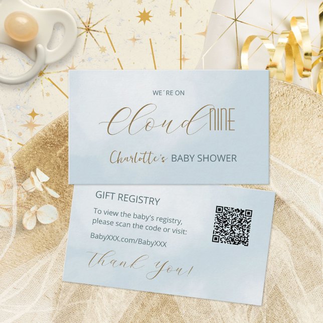 Cloud 9 Celestial Blue Baby Shower Gift Registry Enclosure Card (Cloud 9 Celestial Blue Baby Shower Gift Registry Enclosure Card ©Susanne Sachers - Sunny Mind 🌞)