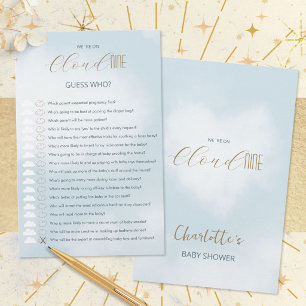 Cloud 9 Celestial Blue Baby Shower Guess Who Game