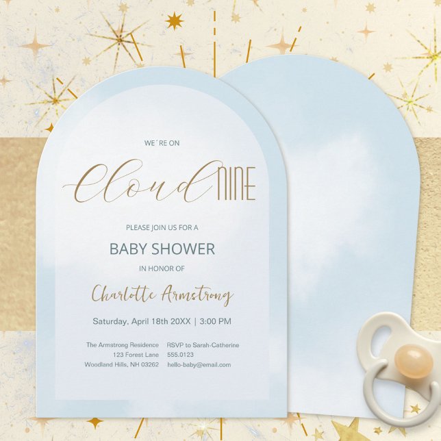 Cloud 9 Celestial Blue Baby Shower Invitation (Cloud 9 Celestial Blue Baby Shower Invitation ©Susanne Sachers - Sunny Mind 🌞)