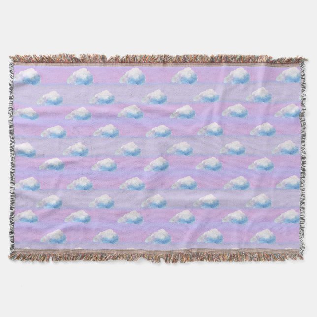 Cloud 9 Cloudy Purple and Blue Throw Blanket (Front)