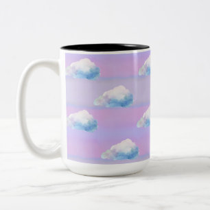 Cloud 9 Cloudy Purple and Blue Two-Tone Coffee Mug
