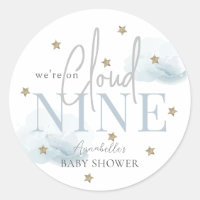 Cloud 9 Gold Stars Watercolor Boy Baby Shower
