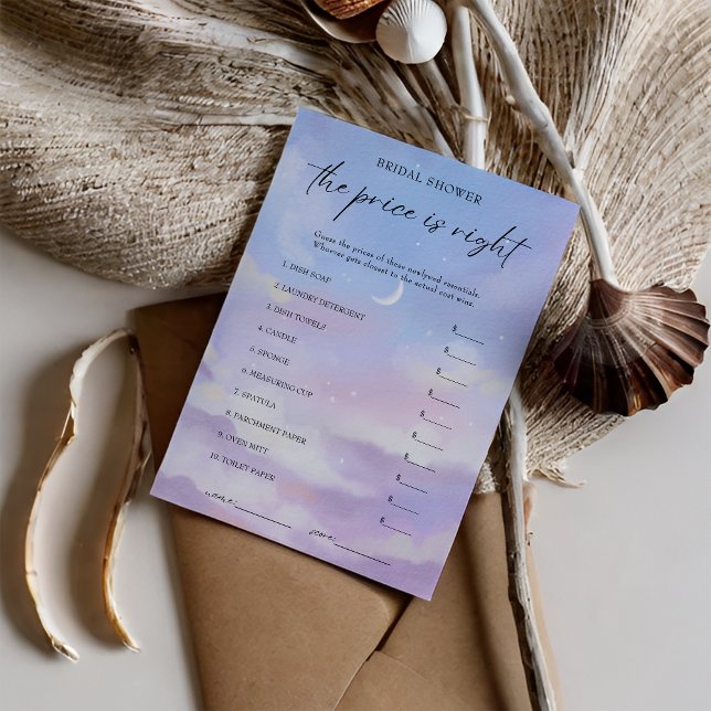 Cloud 9 Guess the Right Price Bridal Shower Game Invitation (Creator Uploaded)