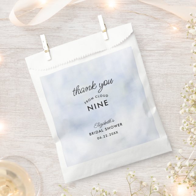 Cloud 9 Pastel Blue Sky Elegant Bridal Shower  Favour Bag (Clipped)