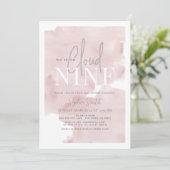Cloud 9 Pink Sky Watercolor Girl Baby Shower Invitation (Standing Front)