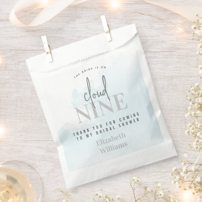 Cloud 9 Thank for Coming Bridal Shower Favour Bag (Clipped)
