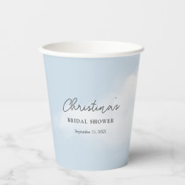 Cloud 9 Watercolor Bridal Shower Paper Cups