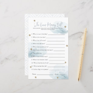Cloud 9 Who Knows Mum Blue Baby Shower Game
