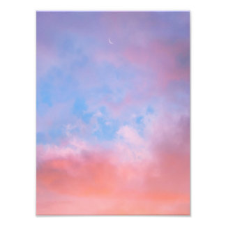 cloud aesthetic sky pastel star light crescent photo print