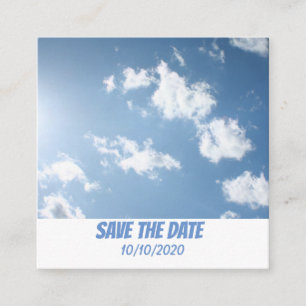 Cloud and clear blue sky SAVE THE DATE Enclosure Card
