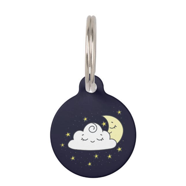 Cloud and Moon Pet Tag (Front)